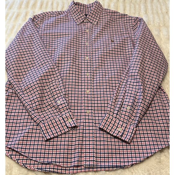 Men's Ralph Lauren Brand Button-Down Shirt 100% Cotton Pink Plaid Size XL - Picture 13 of 16